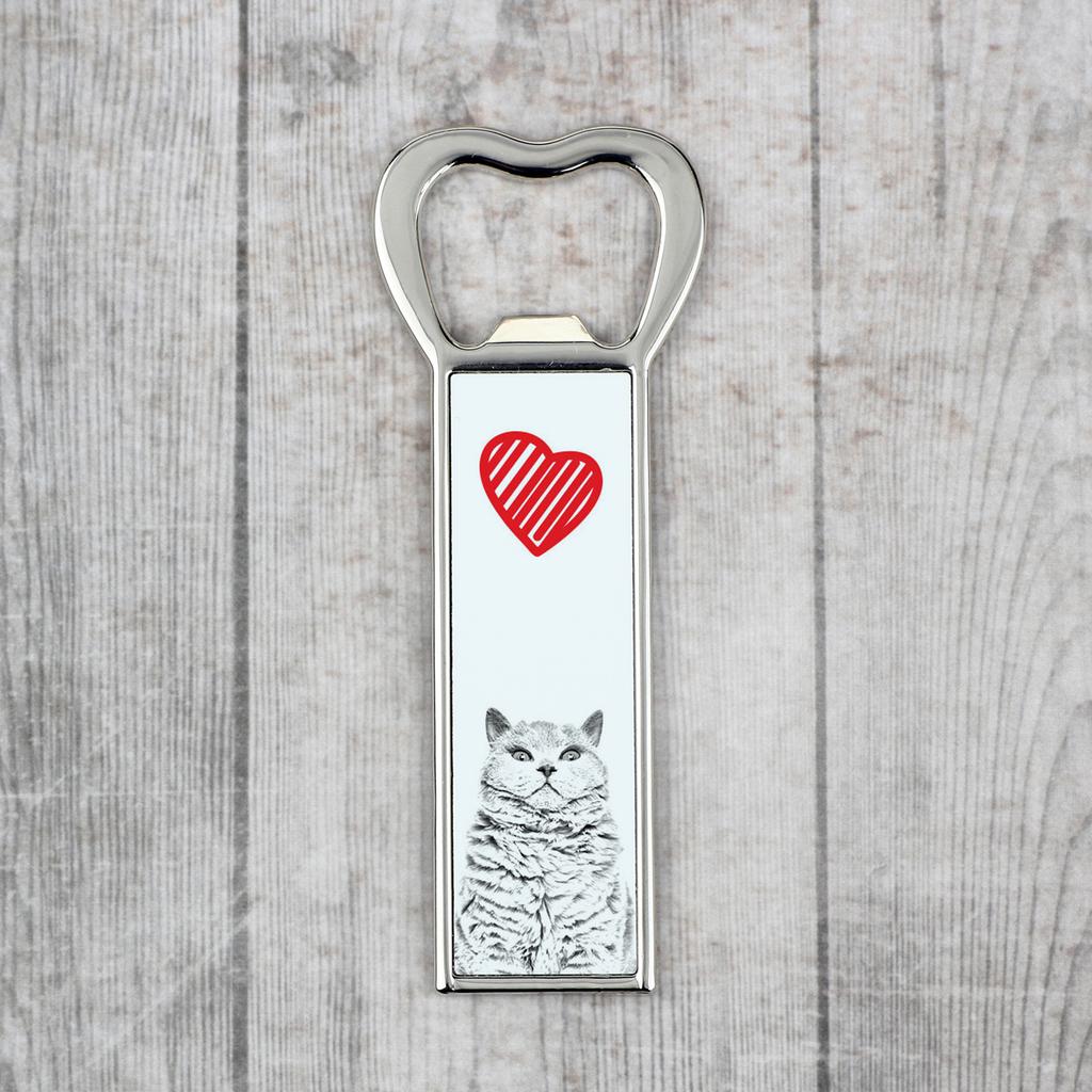 Selkirk Rex Shorthaired – Bottle opener with a cat, personalized fridge opener | Art-Dog