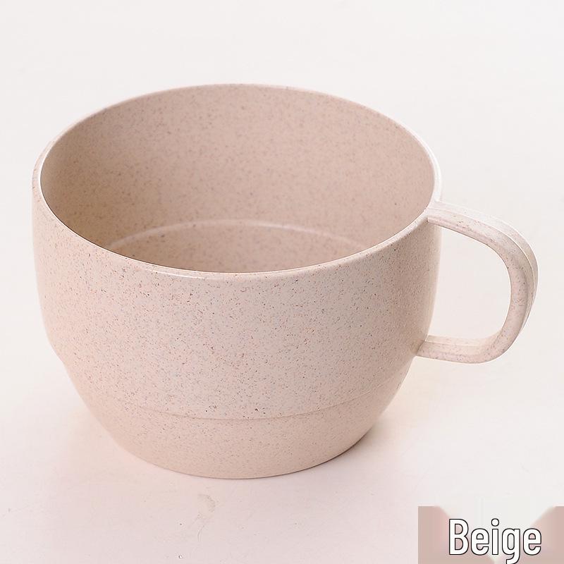 Wheat Straw Infused Milk Tea Cup - Eco-Friendly, Fresh Design, Gift-Ready Plastic Cup 300-450ml, 400 per box бежевый