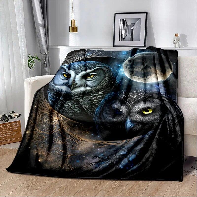 HD süße bunte Eulen-Cartoon-Decke, weiche Überwurfdecke für Zuhause, Schlafzimmer, Bett, Sofa, Picknick, Reisen, Büro, Ruhebezug, Decke für Kinder
