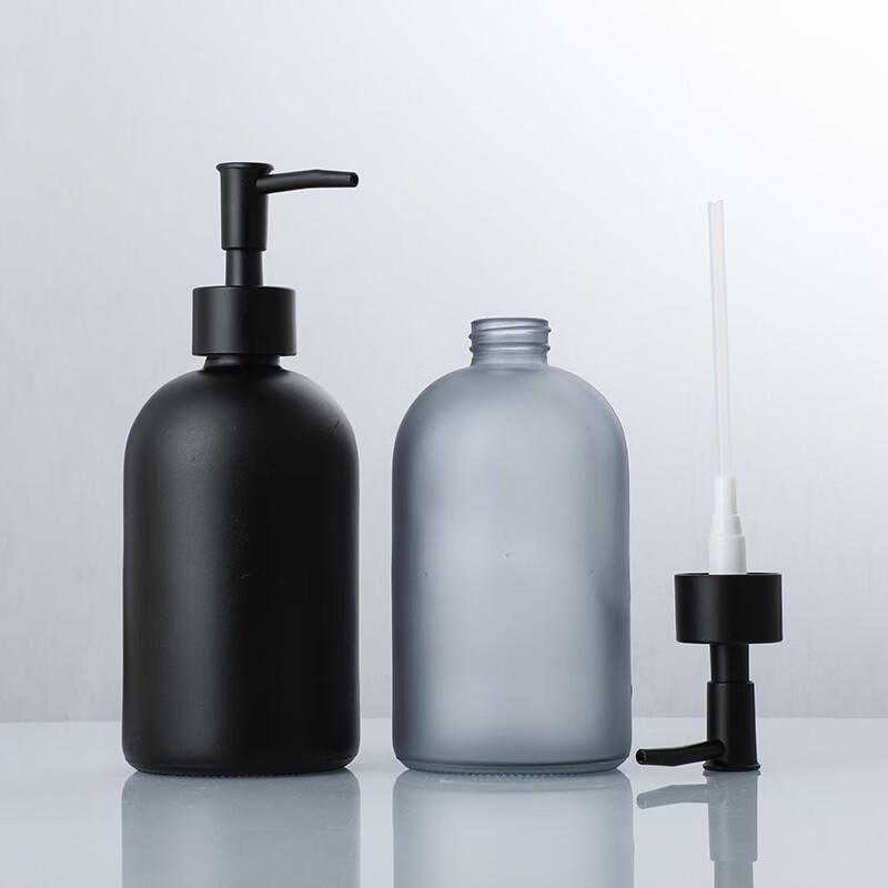 Frosted Glass Soap Dispenser Bottle
