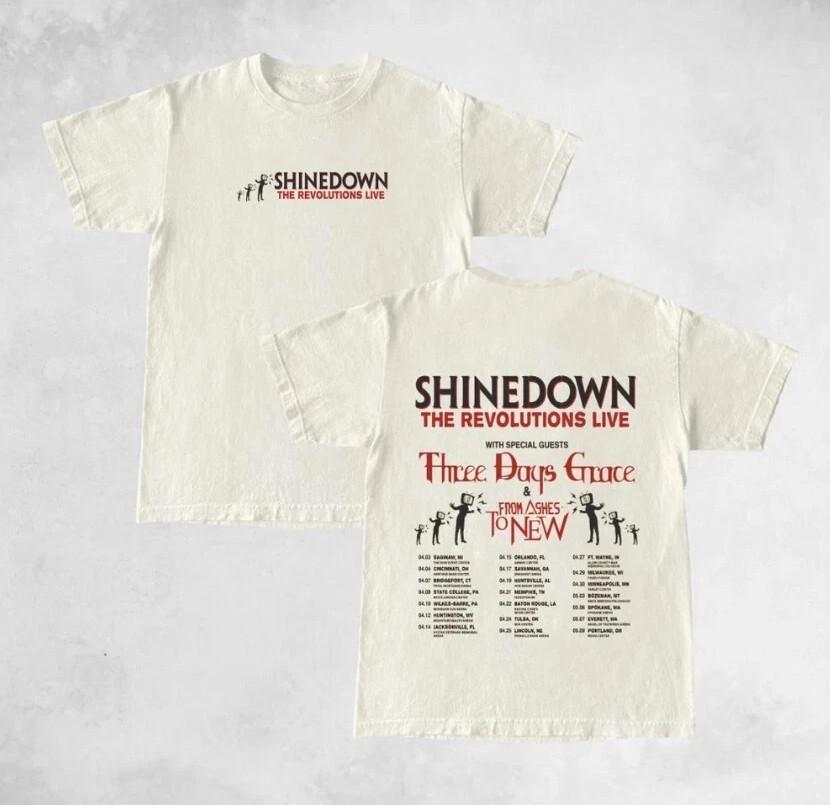 Shinedown The Revolutions Live Tour 2023 Three Days Grace T-shirt size S-5XL XXL