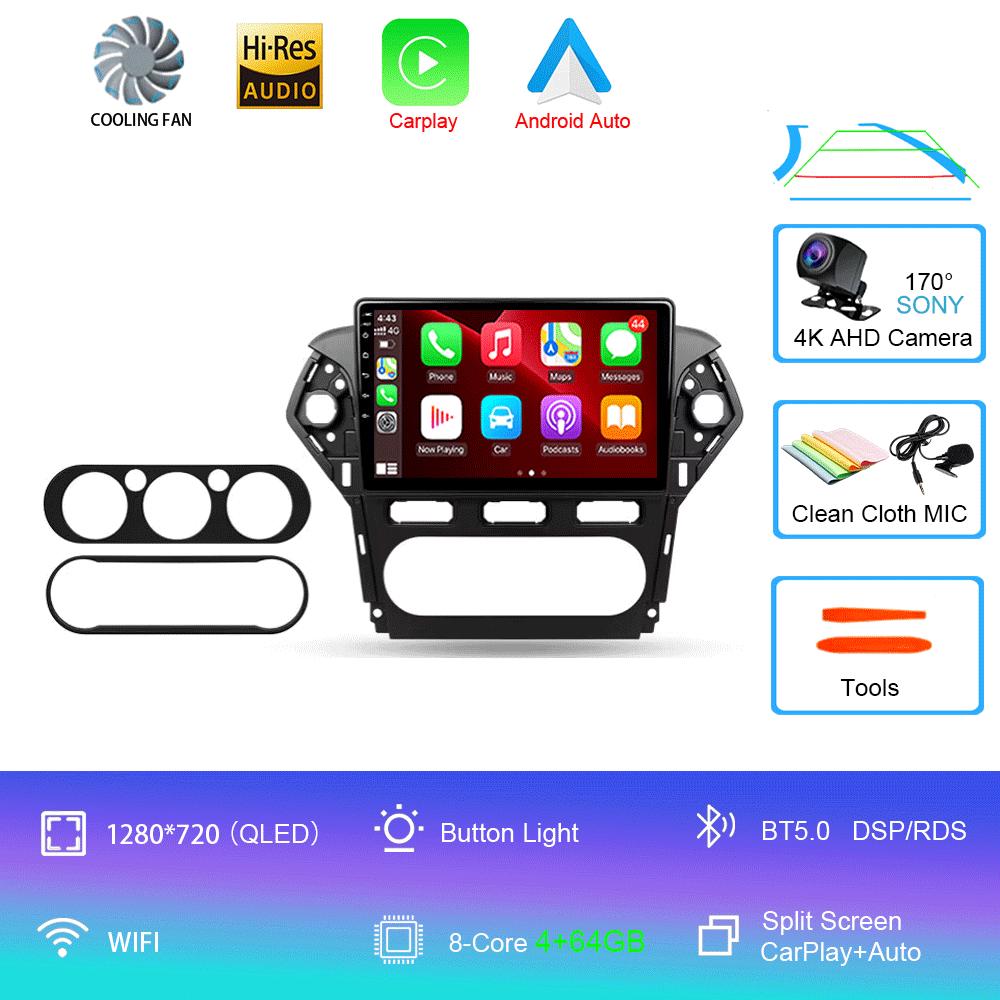 For Ford Mondeo 4 2011 - 2013 Car Radio Android 14 Carplay Auto 2K Screen Multimedia Player Autoradio GPS Stereo 2din Head Unit
