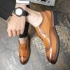 Brock Leder Schuhe eingraviert Britischer Stil Business Freizeit Friseur Hochzeits Bräutigam Schuhe Braun