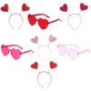 Beautiful Heart Glasses Valentine's Day Headbands Heart Pedlar Headwear for Holiday Christmas Wedding Celebrations