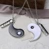 2Pcs/Set Best Friends Tai Yin Yang Carved Bar Pendant Split Necklace Gift