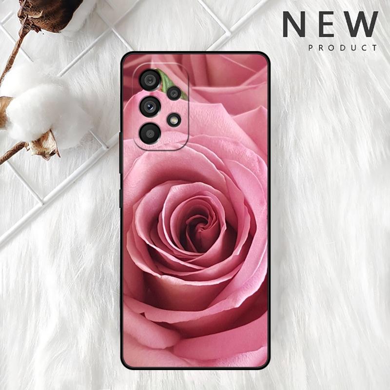 Bright Red Rose Flowers Case For Samsung Galaxy A54 A52 A14 5G A53 A12 A13 A71 A23 A34 A33 A21s Phone Cover