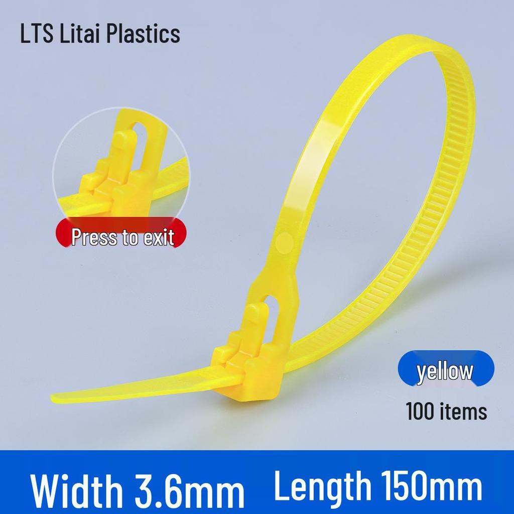 Reusable Retractable Nylon Cable Tie with Buckle - 4x150mm