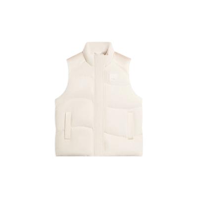 Li Ning Sport Trend Serie Effen Kleur Opstaande Kraag Casual Donsvest Dames Vesten Zwanenwit AMRS018-1