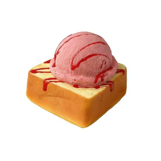 

Realistic Toast Ice Cream Slow-Rising Squeeze Toy Soft PU Fidget for Stress Relief Cute Food-Themed Decompression Gadget for Kids Adults