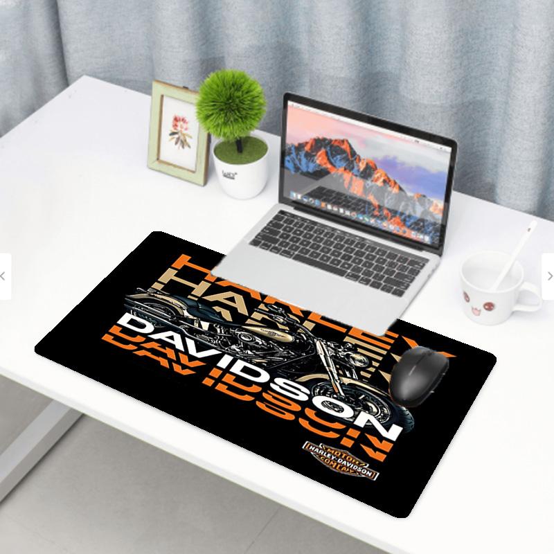 Harley Davidson Print Mouse Pad, Anti‑Slip Desktop keyboard Mat, for PC Laptop Gaming Working Daily Use, Cool Festival Birthday Gift