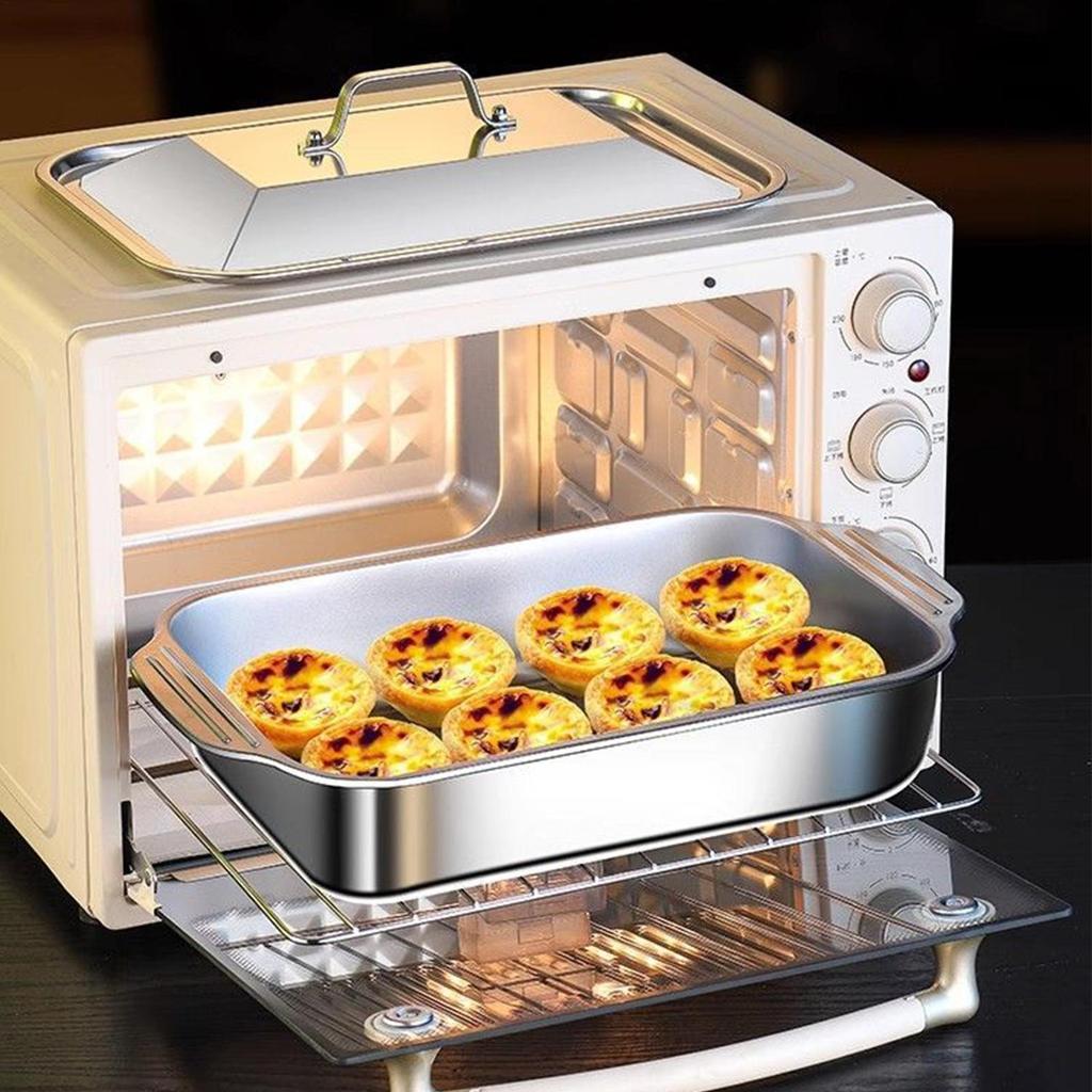 Stainless Steel Baking Pan with Lid Cake Bakeware oven baking tray Grilled fish Pan Lasagna pans for Kitchen Accessories