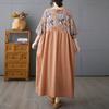 Dimanaf 2025 Summer Plus Size Dress Women Casual Linen Dress Loose Basic Floral Long Vintage Dress Maxi