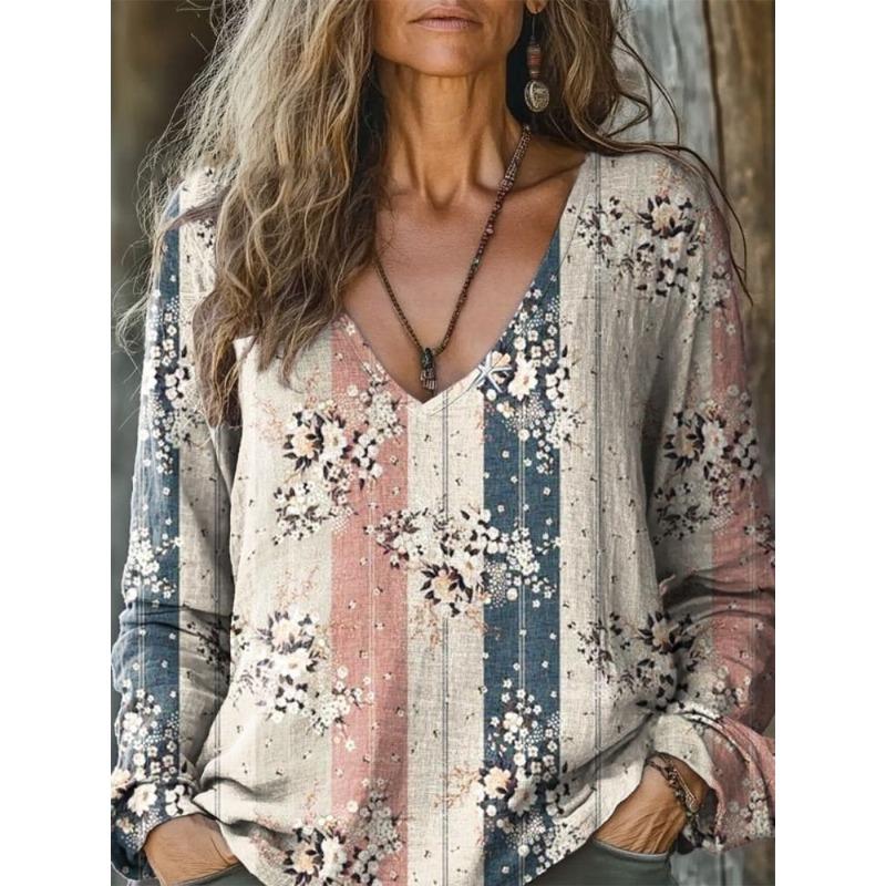 JPNTKY Women's Fashion Casual Long Sleeve V Neck Blouses & Shirts