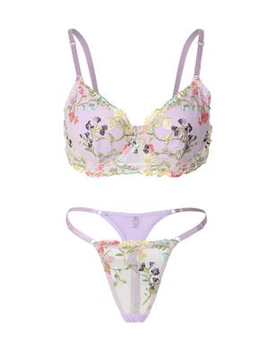 [ohyeah] Conjunto Sutiã e Calcinha – Lingerie Sexy, Design Floral Bordado Transparente, Tamanho Plus 3XL, Fofo e Sedutor