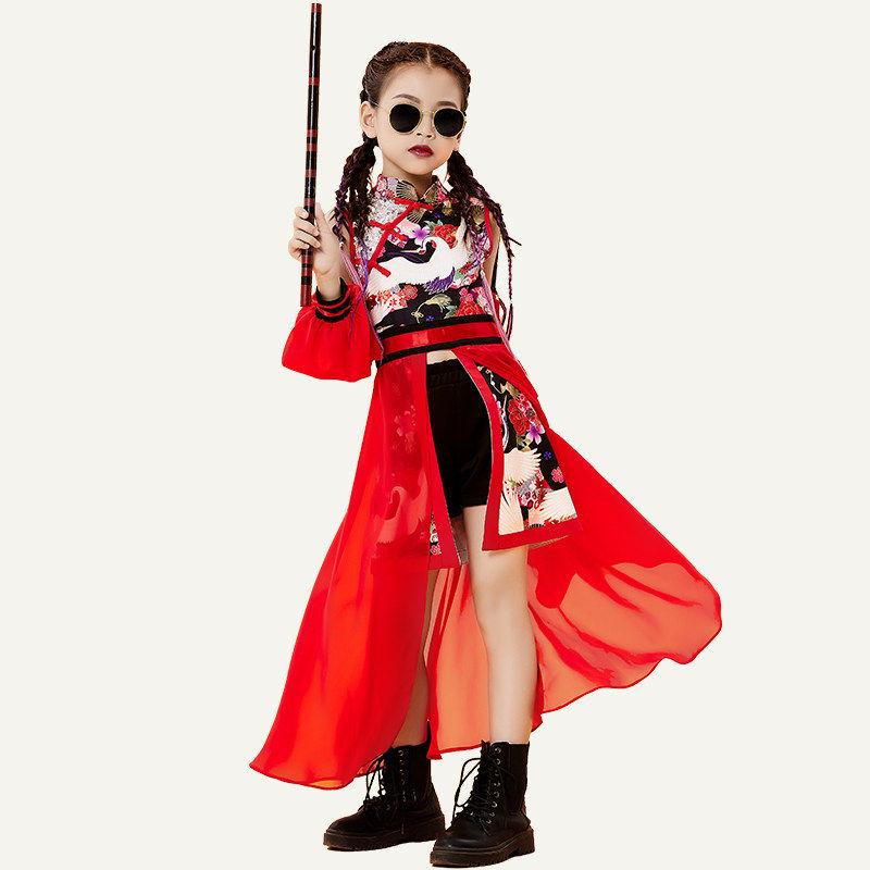 Chinese Style Jazz Dance Costumes for Girls – Trendy Performance Set for Model Runway Shows
