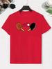 Sport Ping Pong Racket Impact Ball Print Short Sleeve T Shirt Pink Table Tennis Pattern Loose Fit Daily Casual Tee