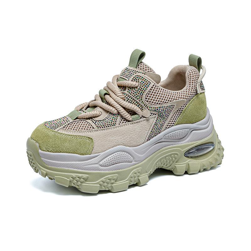 Autumn New Height Increase Casual Fashion Versatile Sports Hot Diamond Red Women's Shoes Platform Shoes