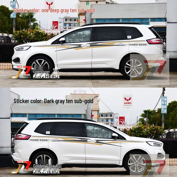 Ford Edge Custom Body Decals: Stylish Waistline Stripes & Color Stickers for Older Models