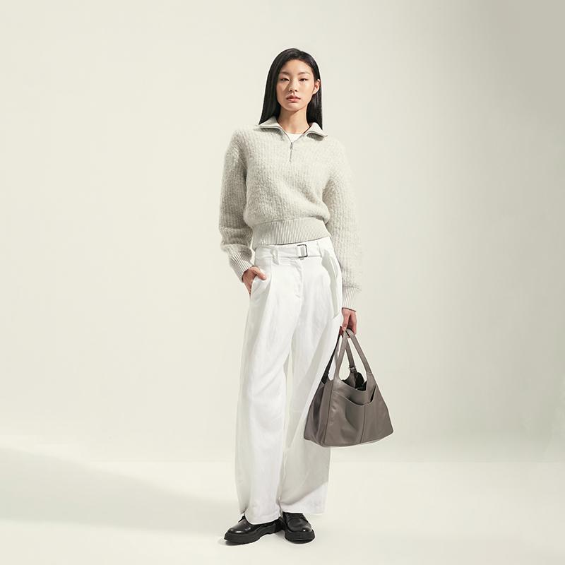 New CALVIN KLEIN Synthetic Material Shoulder Bag Women's Taupe 4K3050G-NZ8