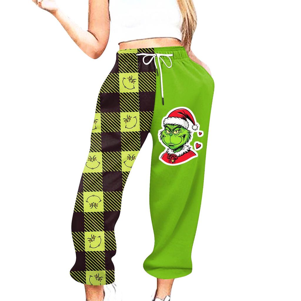 Women's Casual Fashion Christmas Printed Casual Sweatpants Elastic Waist Drawstring Pants