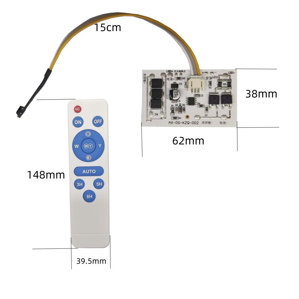 10A 3.2V 3.7V Solar Ceiling Lamp Controller Long-Lighting Solar Garden Lamp Controller Remote Control Portable for Home