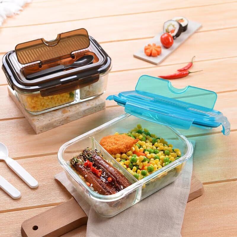 LOCK&LOCK 1000ml Divided Borosilicate Glass Bento Box