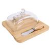 Holz   Schale mit durchsichtigem Glasdeckel Schneidwerkzeug Leicht zu reinigen   Behälter für Käsekuchen Dessert