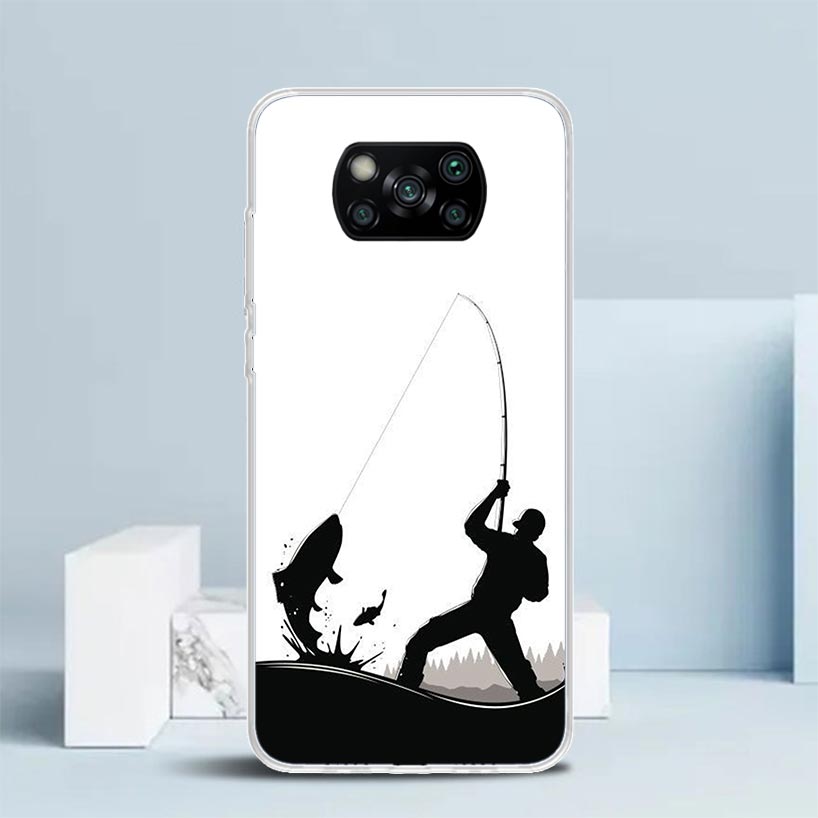 Hunting Fishing Man Phone Case For Xiaomi Poco F7 Ultra X5 X6 X7 Pro M7 Redmi 15C 15 13C 13 12C 12 10C 10 10A 9 9C 9A 9T Cover P