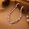 Stainless Steel Sun Pendant Coconut Shell Bead Necklace