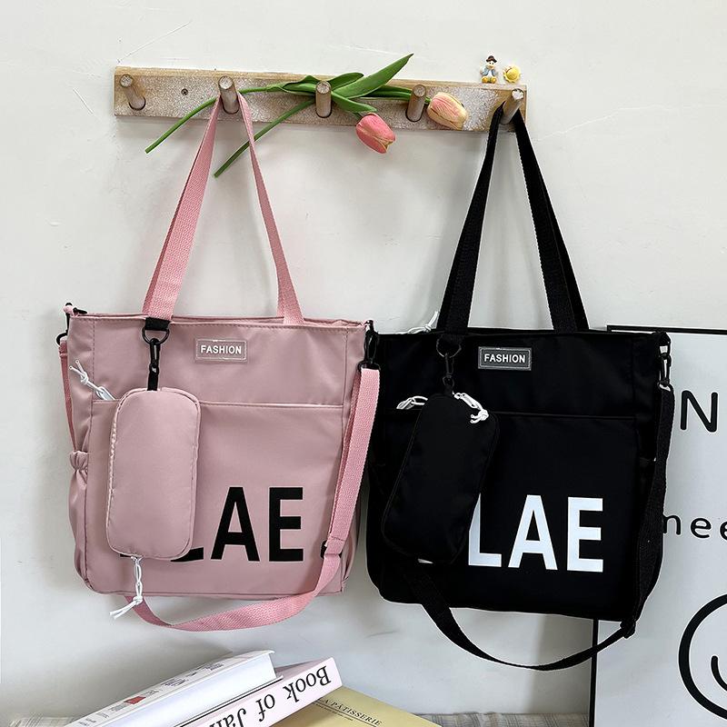 Popular Shoulder Bag Female Simple Casual Student Class Tote Bag Large Capacity Letter Messenger Bag