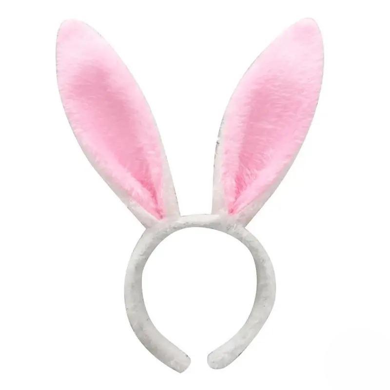 1-10PCS Plush Easter Bunny Ears Headband for Women Rabbit Ears Hairband Cosplay Costume Accessories for Girls and Easter Parties