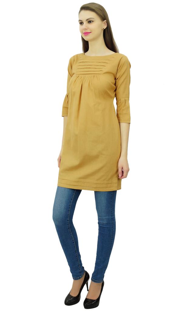 Phagun Womens Cotton Tunic 3 4 Sleeves Short Kurti Casual Summer Blouse