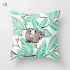 45x45cm Fresh Mint Green Geometric Animal Love Pillowcase Comfortable Sofa Car Seat Cushion Cover Room Aesthetic Home Decor