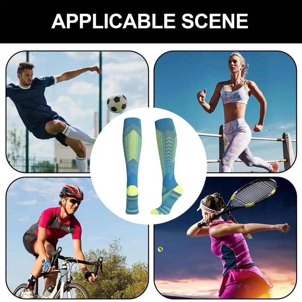 1Pair Breathable Fitness Long Leg Socks Knee High Cycling Socks Sports Compression Socks Running