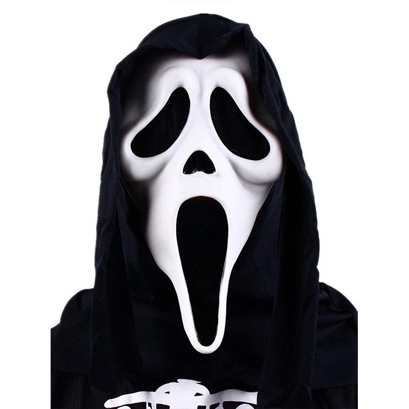 Halloween Scary Ghost Face Mask - Funny Latex Role-Playing Headgear for Adults