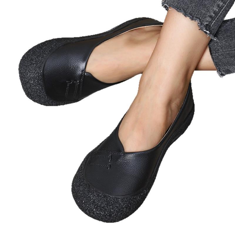 Damskie mokasyny wsuwane o szerokiej szerokości, płaskie buty z okrągłym noskiem i niskim wycięciem, oddychające buty codzienne do dropshippingu