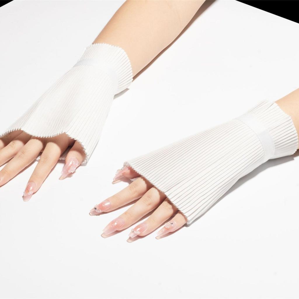 Elegant Detachable Pleated False Collar Pearls Button Shawl and Faux Sleeves Cuffs Set for Parties Costume or Casual