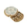 Nut Pull-Out Box, Chinese Style Bowl Rest, Bamboo Divided Rack, Ceramic Snack Bowl, Tableware Storage Box for Kitchen