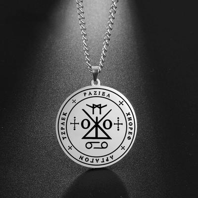 Seal of Archangel Raziel Secret of God Amulet Pendant Necklace Sefer Raziel HaMalakh Talisman Stainless Steel Jewelry