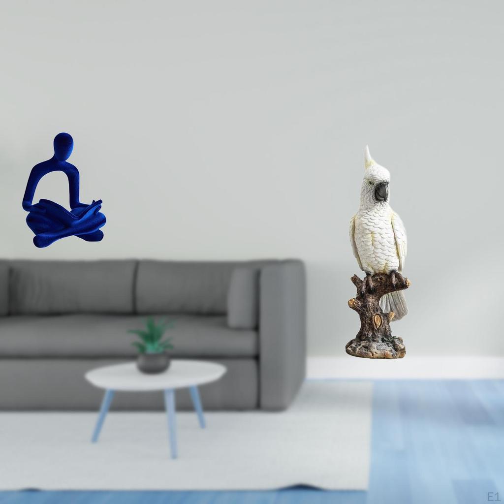 Abstract Thinker Parrot Figurine Sculpture Artistic Resin Statue Versatile Decorative Ornament for