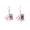 Punk Rhinestone Playing Card Pendant Necklace, Unisex Fashion Jewelry
