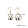National Treasure Grade Red Panda Earrings Exquisite and Cute Metal Geometric Earrings Pendant Jewelry