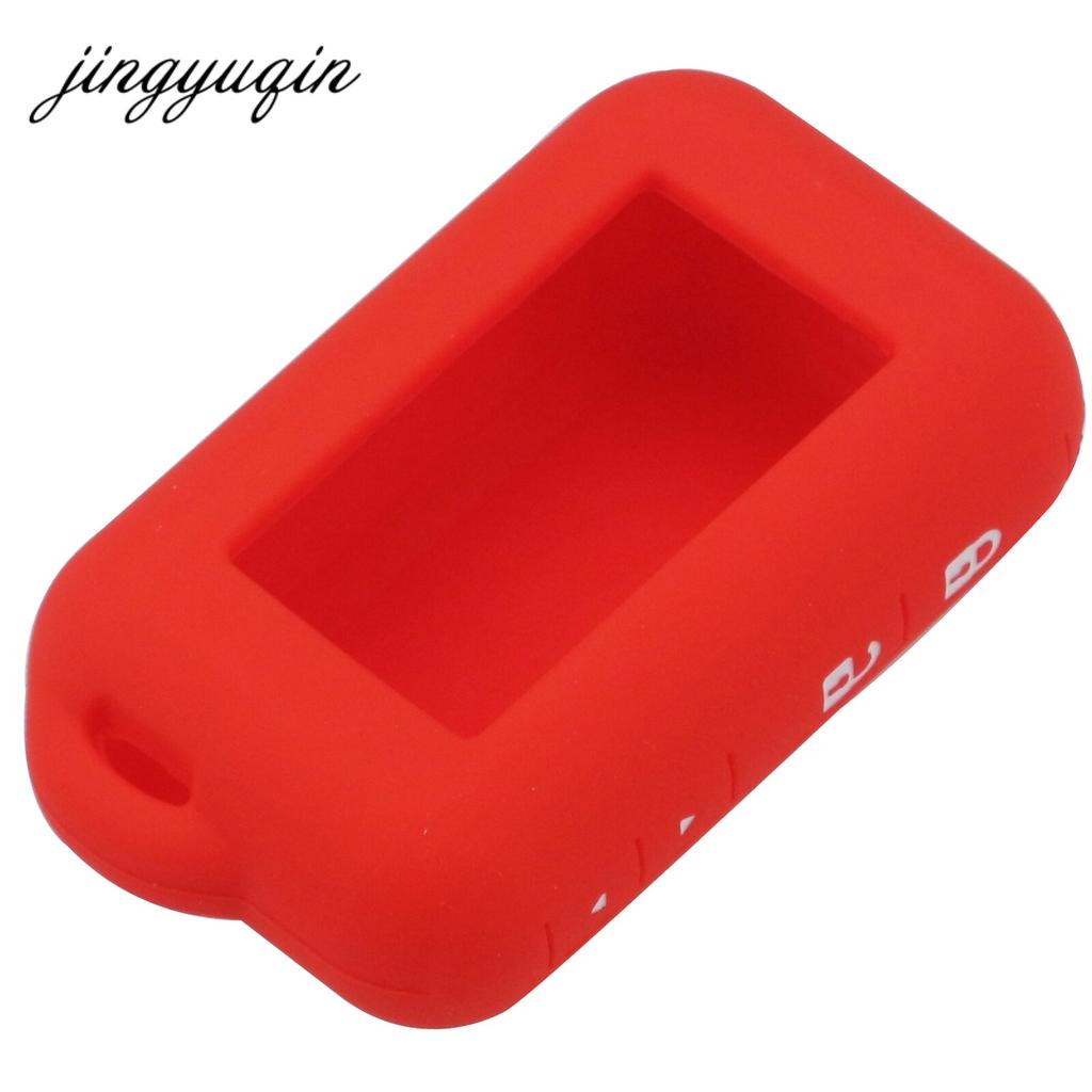 Jingyuqin Funda de silicona suave para Star line E60 E90 E61 Control remoto de coche bidireccional Alarma bidireccional Llavero LCD Auto fob Protector de cubierta de soporte de goma