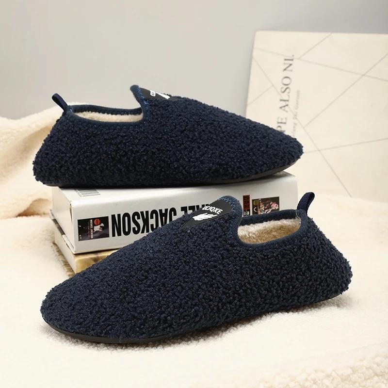 Maedef Men Winter Slippers Comfortable Women'S Cotton Shoes Thin Bottom Disigner Indoor Plush Warm Home Slippers Man Warm Shoes