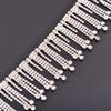 Fashion Clear Glass Rhinestone Trim Tassel Fringe Metal Strass Cup Chain Ribbon Crystal Applique Banding for Clothing Crafts