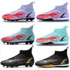 Scarpe da Calcio High-Top Tf Chiodi Spezzati Erba Sintetica Chiodi Ag Piedi in Pelle Bambini e Bambine Bambini e Adolescenti Studenti Scarpe da Allenamento