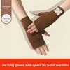 Winter and Autumn Warm Men's and Women's Cold Protection Gloves with Seamless Design, Fingerless Double-sided Warm Gloves