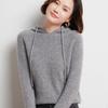 Women's Oversized Hooded Knit Sweater - Cozy Autumn/Winter Drawstring Pullover, Versatile Solid Color.
