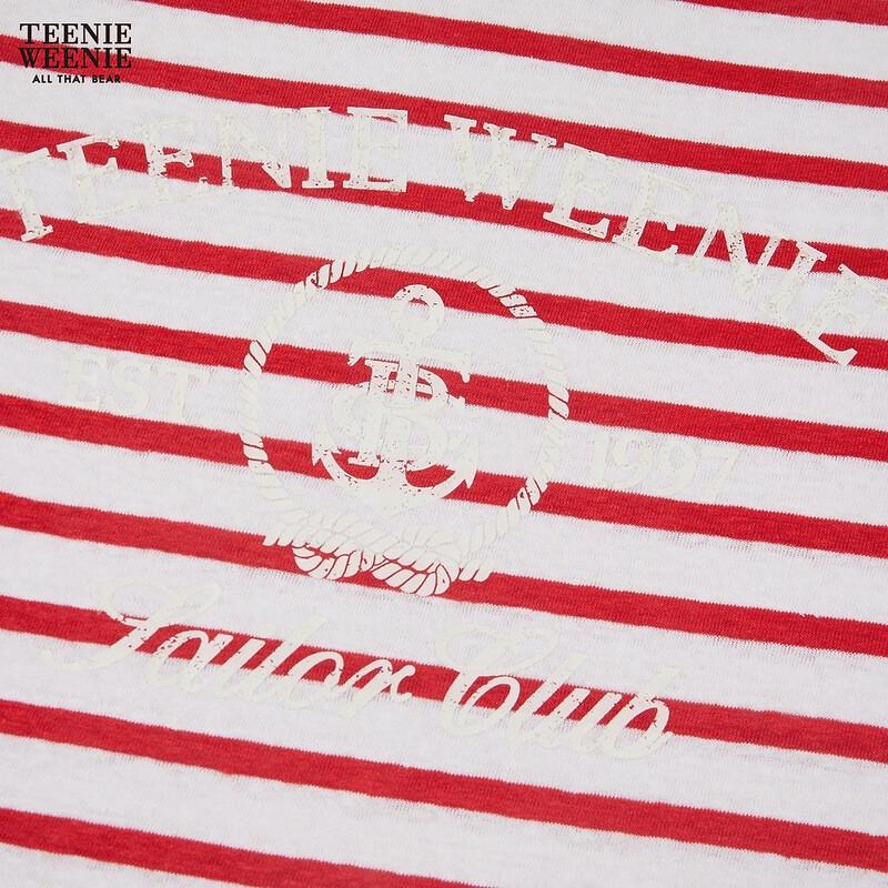 Teenie Weenie Bear Letter Stripe T-Shirt