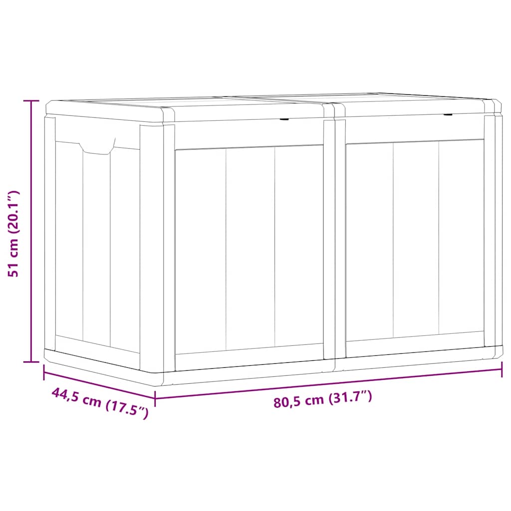 Garden Storage Box 180 L Brown PP with Wood Like Finish